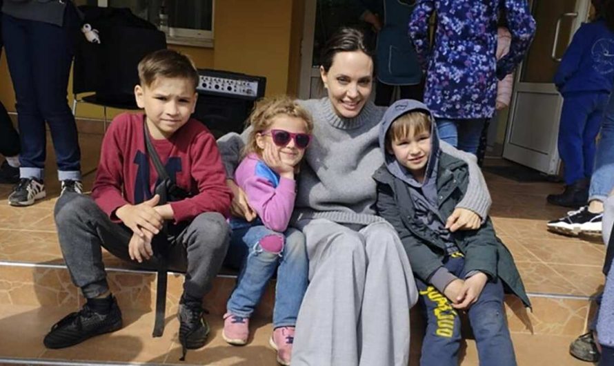 Angelina Jolie makes surprise Ukraine visit, meets children