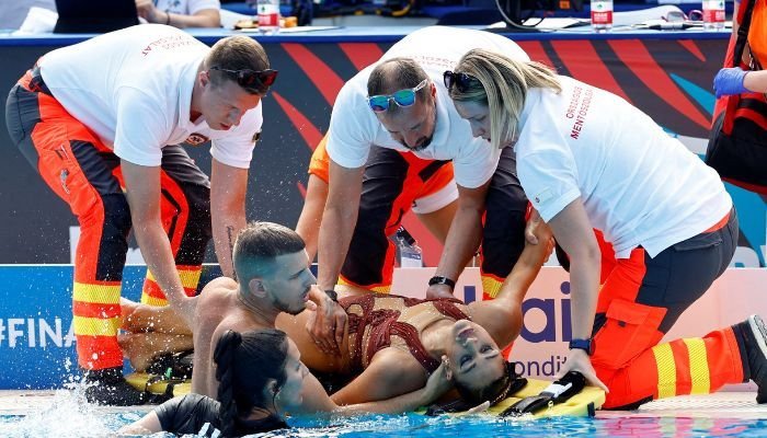 US swimmer rescued from World Championship pool after fainting